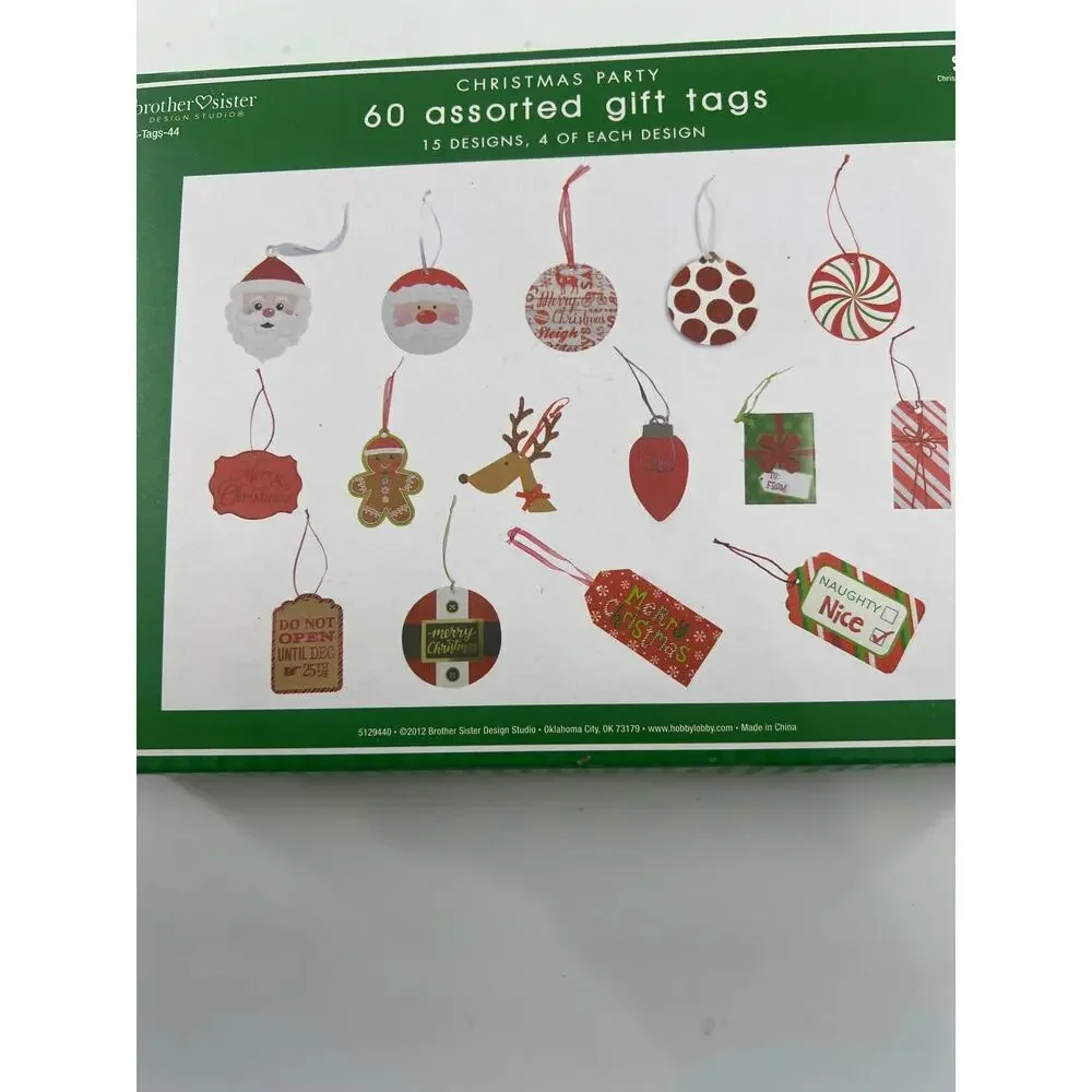Set of Christmas Name Tags Presents Wrapping Holiday 50+ - Picture 3 of 8